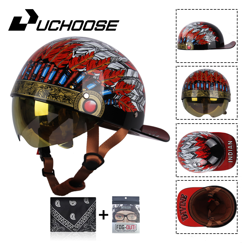 Open Face Helmet Retro Vintage - Capacete de verão aberto para adultos