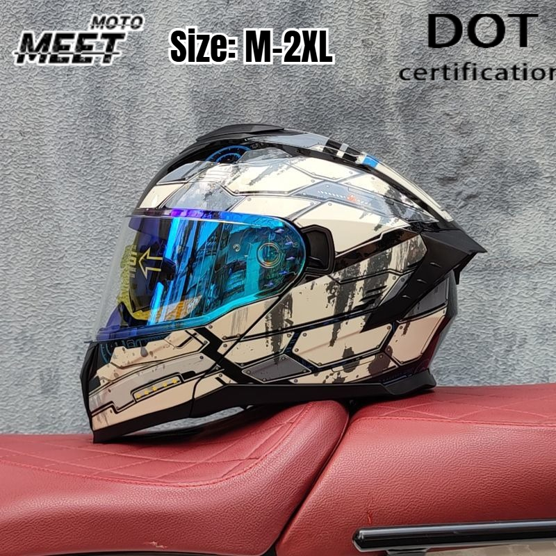 Flip Up Helmet Dual Visor - Capacete de motociclismo unissexo, com proteção