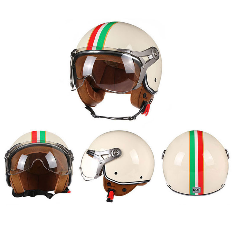 Open Face Helmet Retro Vintage - Capacete de motocicleta retrô capacete de