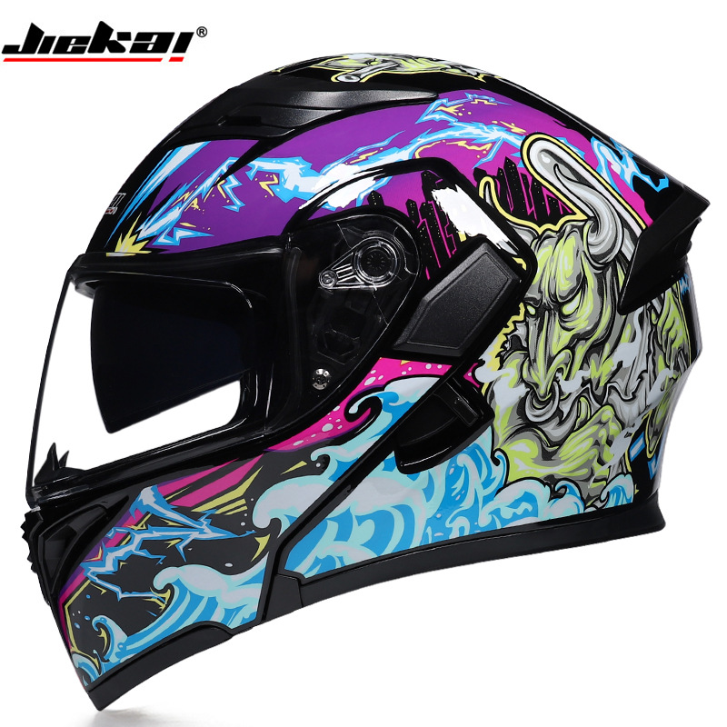 Full Face Helmet Carbon Fiber - W bluetooth anti-nevoeiro lente dupla rosto