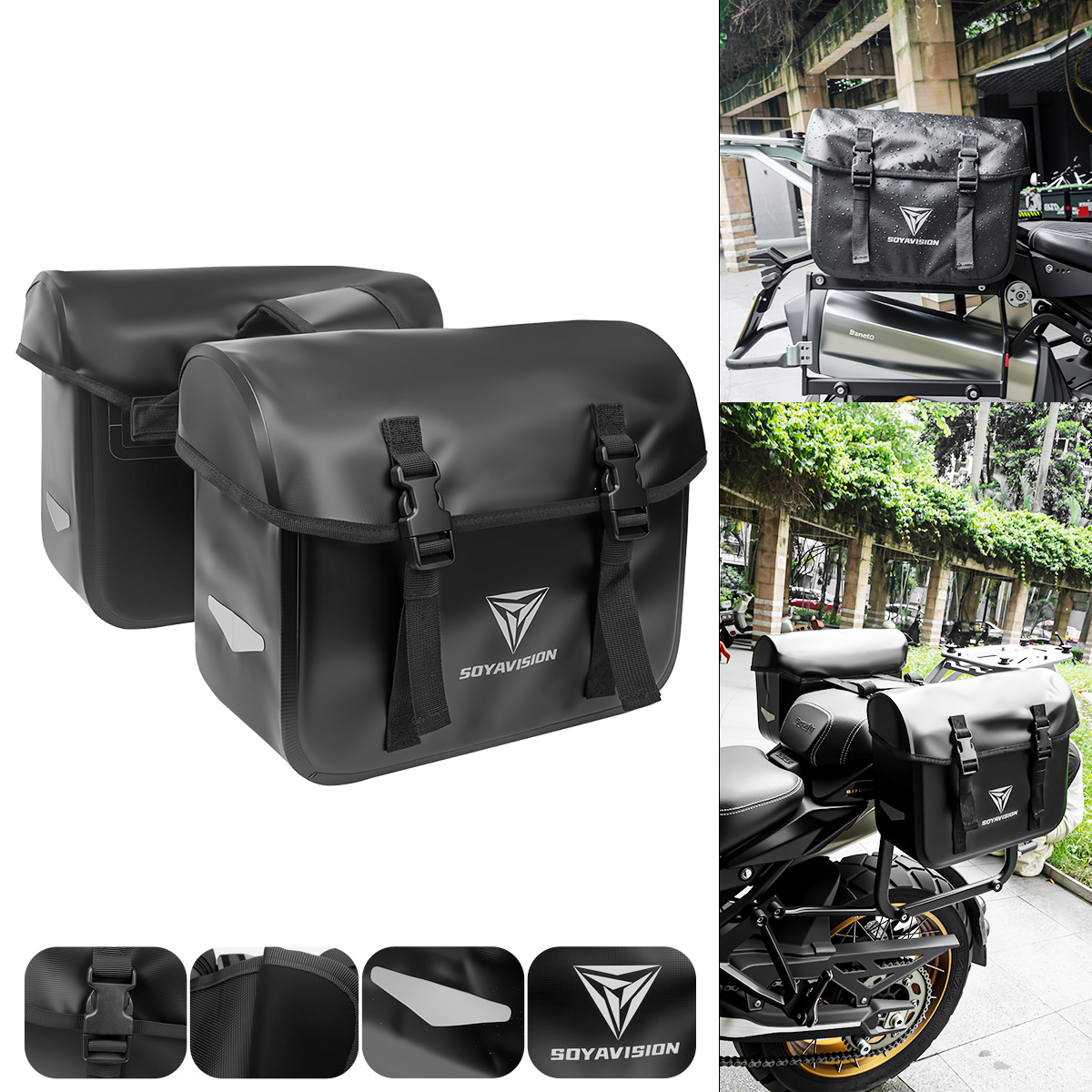 Motorcycle Helmet Bag Backpack - Bolsa lateral para motocicleta, 12L, à