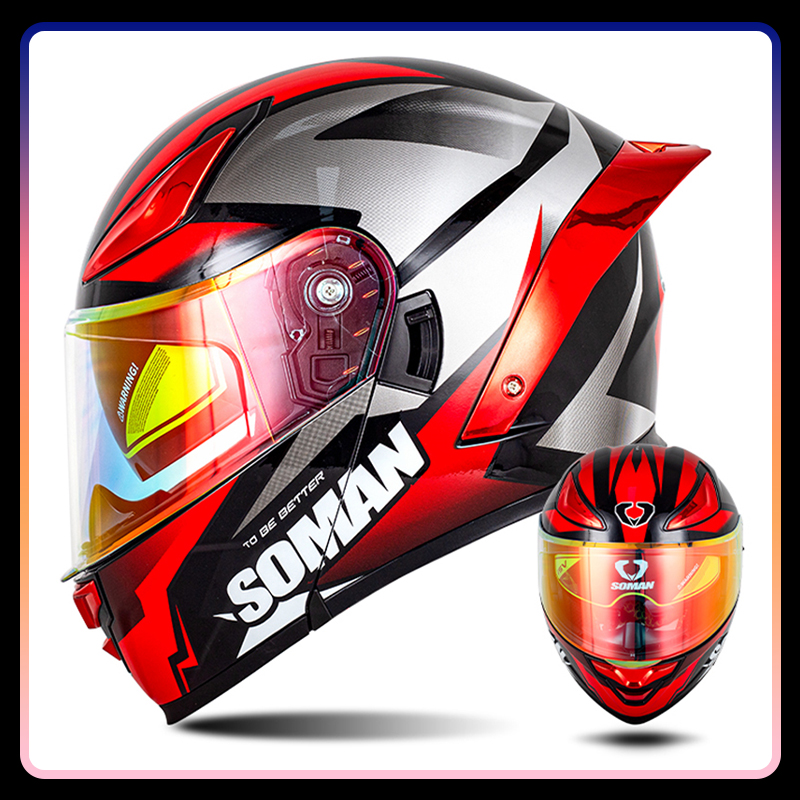 Modular Motorcycle Helmet Dot Approved - Capacete de motocicleta masculino lente dupla
