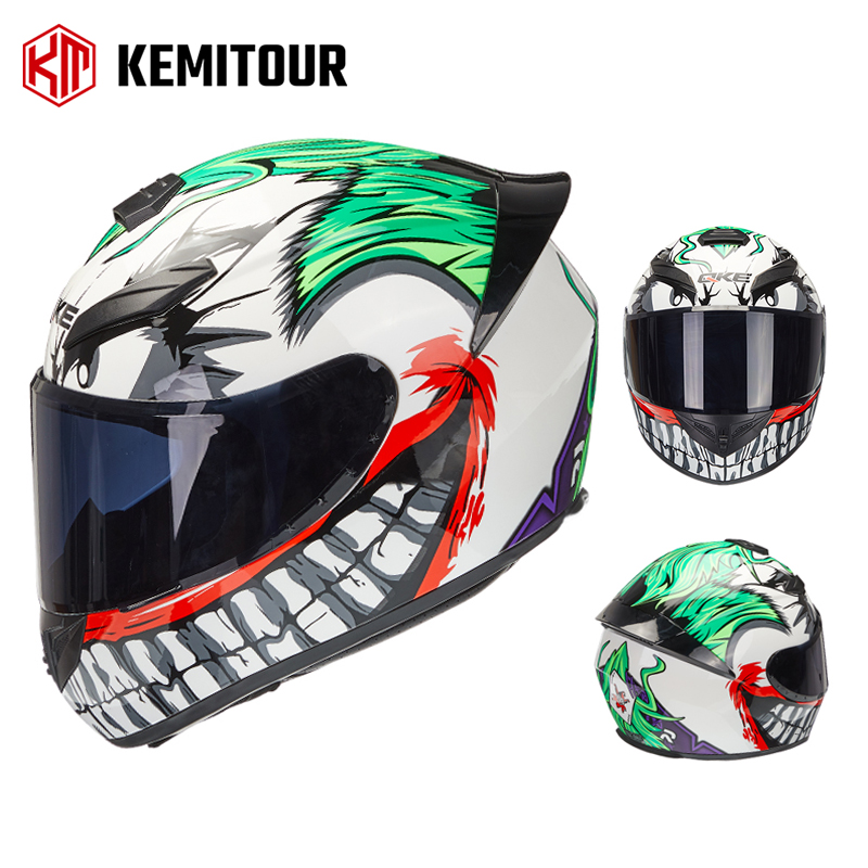 Full Face Helmet Carbon Fiber - Kemitour capacete da motocicleta rosto cheio