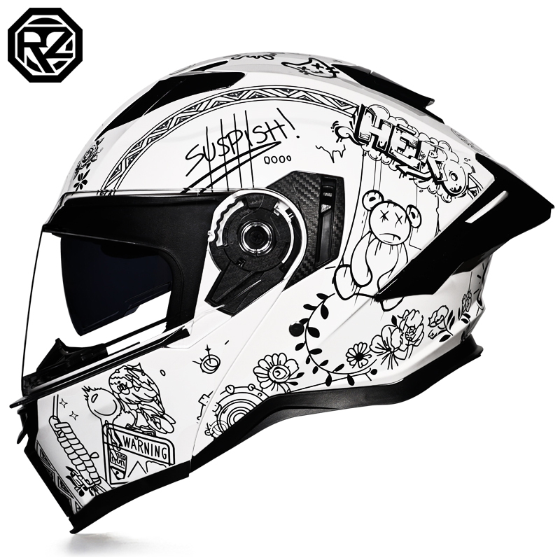 Flip Up Helmet Dual Visor - Capacete Modular ORZ-997-DOT Padrão ABS com