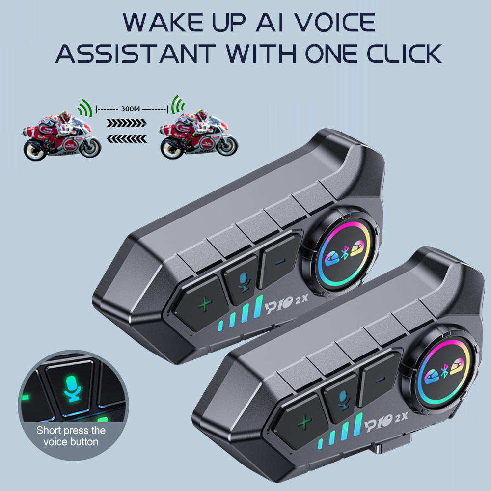 Motorcycle Helmet Bluetooth Built In - Y10 2x motocicleta interfone fone de