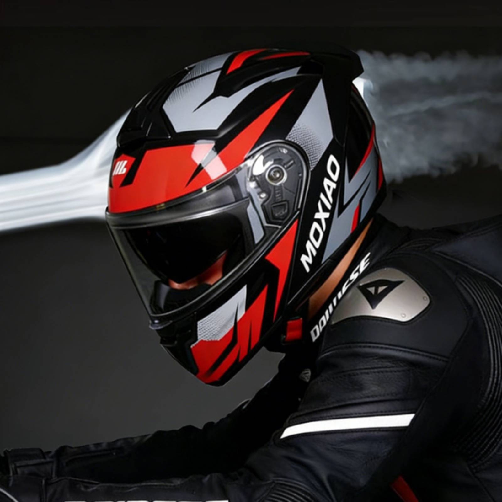 Flip Up Helmet Dual Visor - Capacete de Motocicleta com Viseira Dupla,