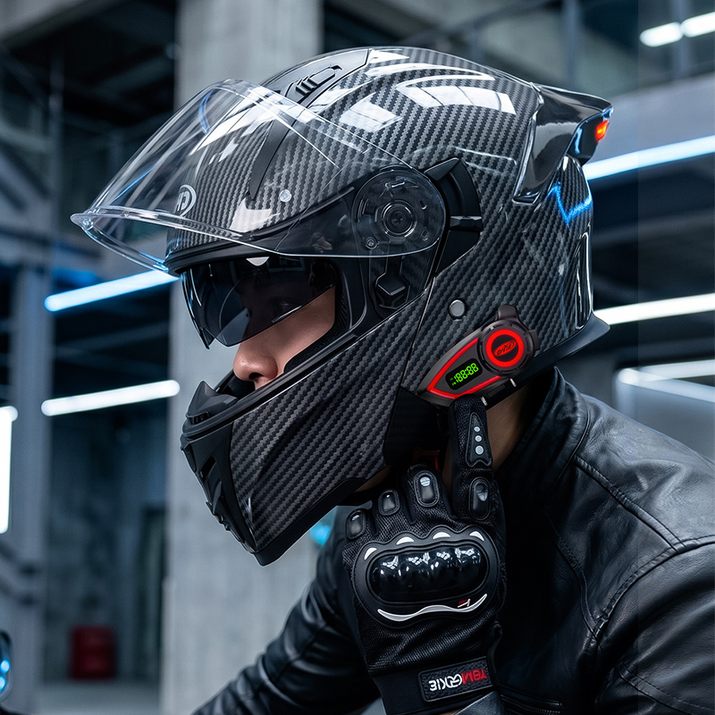 Motorcycle Helmet Bluetooth Built In - Capacetes de Motocicleta em Material ABS