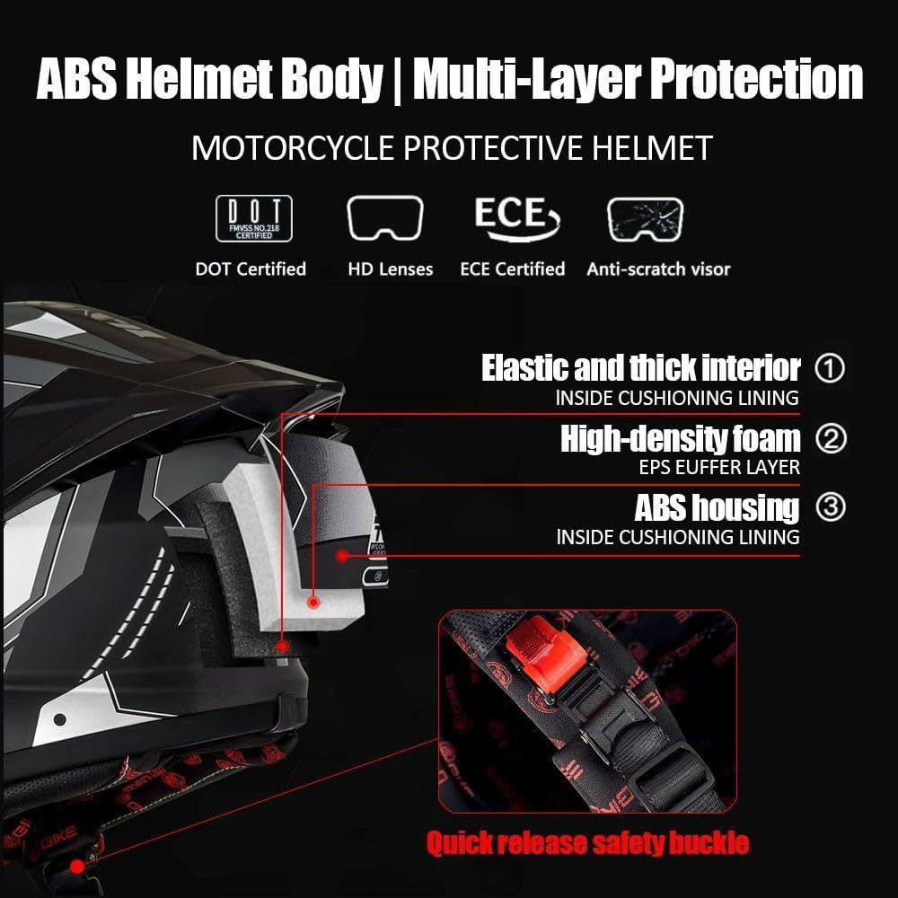 Capacete de moto integral com  - Modular Motorcycle Helmet Dot Approved avaliação e preço
