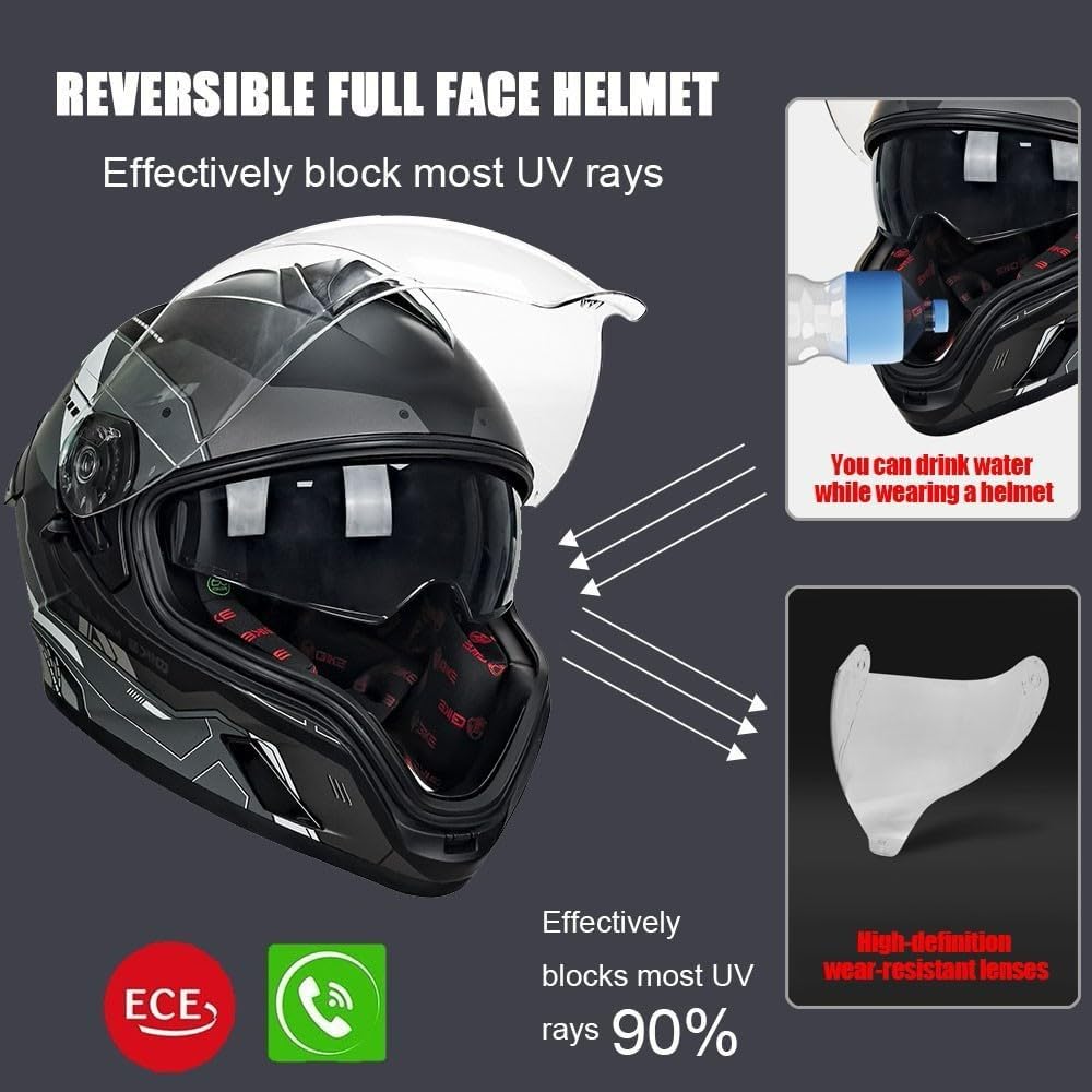 Capacete de moto integral com  - Modular Motorcycle Helmet Dot Approved avaliação e preço