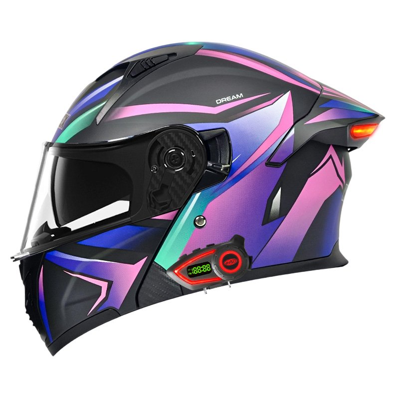 Capacetes de Motocicleta DOT c - Motorcycle Helmet Bluetooth Built In avaliação e preço
