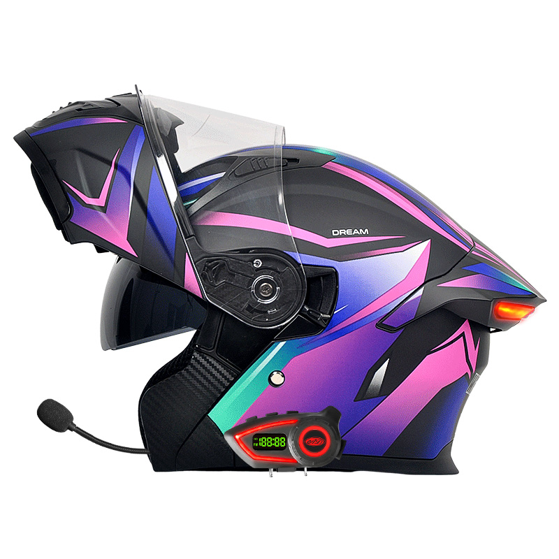 Capacetes de Motocicleta DOT c - Motorcycle Helmet Bluetooth Built In avaliação e preço