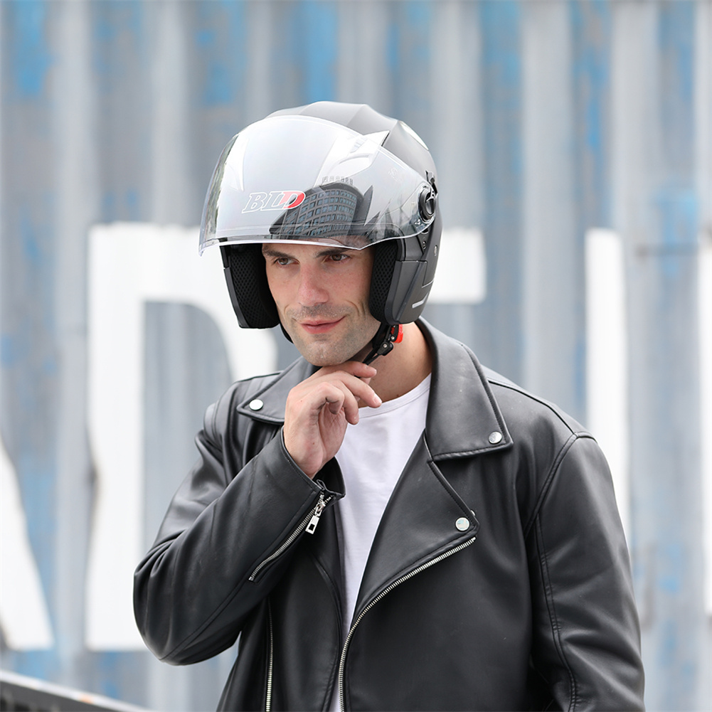 Bld elegante 3/4 meia face cap - Motorcycle Helmet Bluetooth Built In avaliação e preço