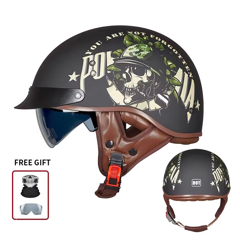 Capacete de Motocicleta Vintag - Open Face Helmet Retro Vintage avaliação e preço