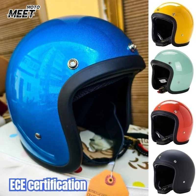 Capacete de motocicleta estilo - Open Face Helmet Retro Vintage avaliação e preço