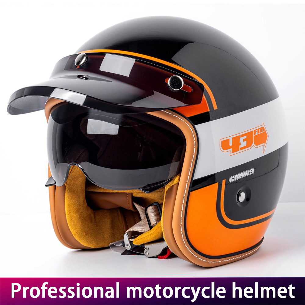 Capacete aberto 3/4 retro com  - Open Face Helmet Retro Vintage avaliação e preço
