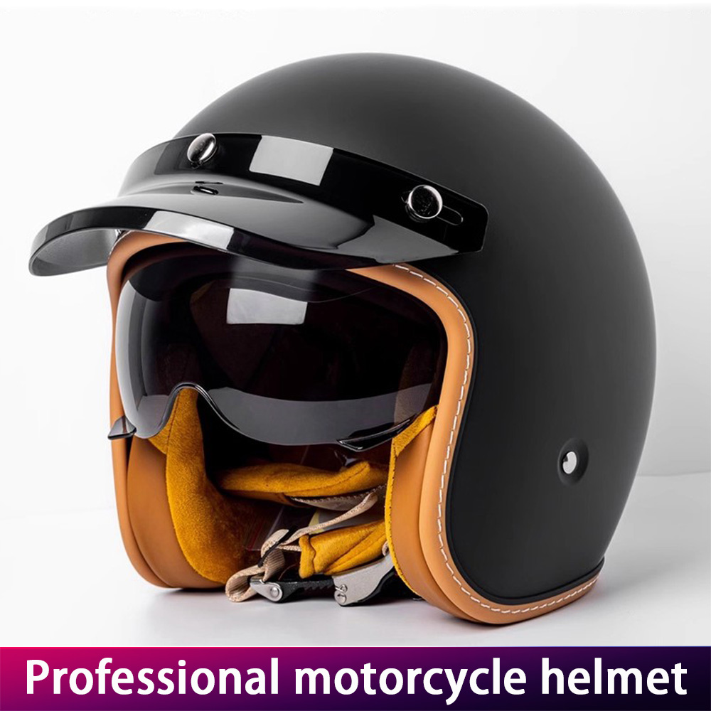 Capacete aberto 3/4 retro com  - Open Face Helmet Retro Vintage avaliação e preço