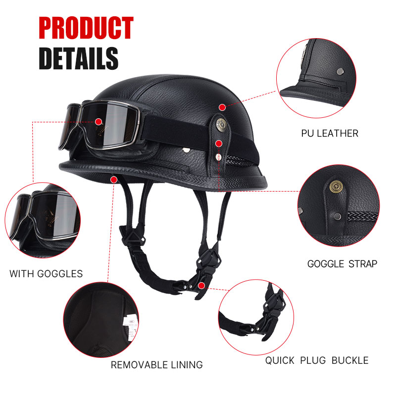 Capacete alemão meio vintage c - Open Face Helmet Retro Vintage avaliação e preço