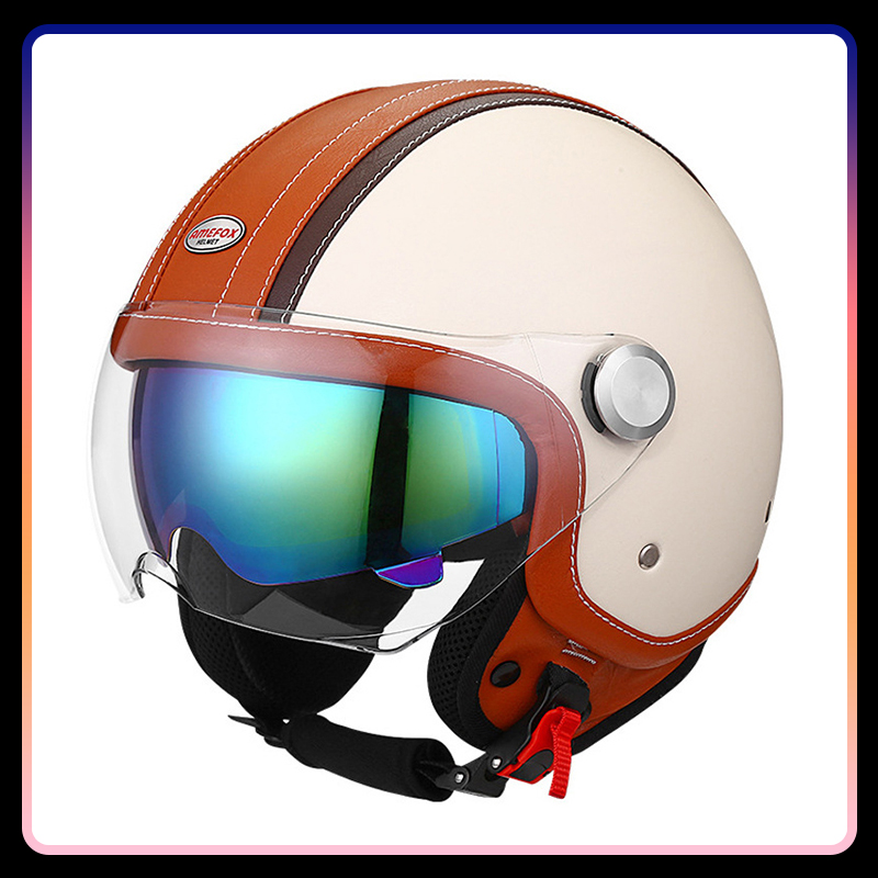DOT aprovado lente daul rosto  - Open Face Helmet Retro Vintage avaliação e preço