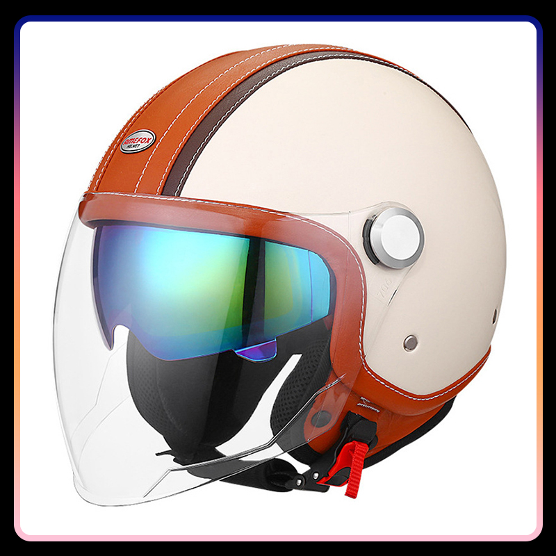 DOT aprovado lente daul rosto  - Open Face Helmet Retro Vintage avaliação e preço