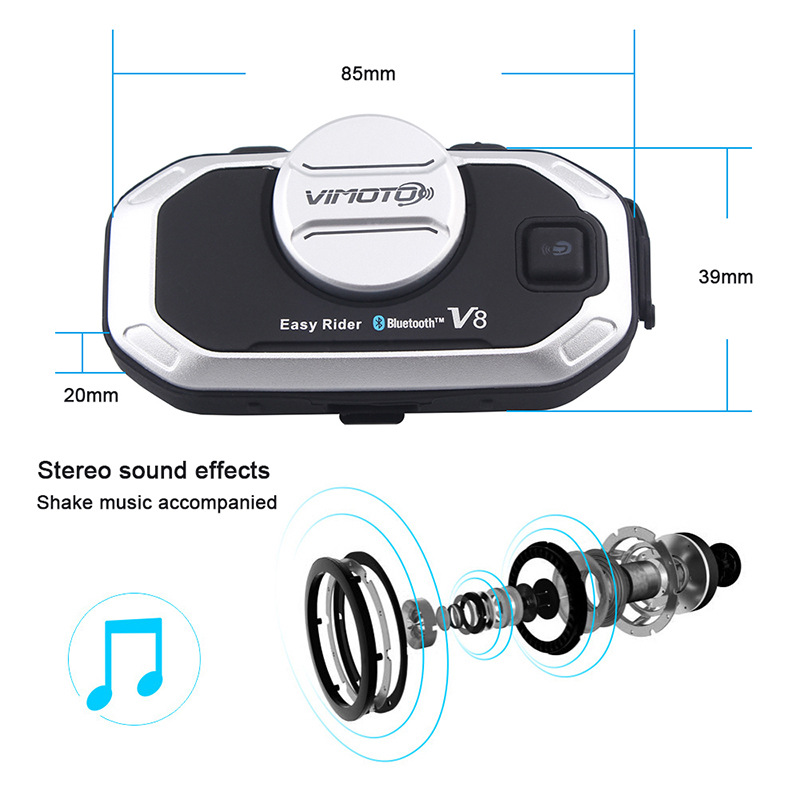 Vimoto V8 Fone de ouvido para  - Motorcycle Helmet Bluetooth Built In avaliação e preço