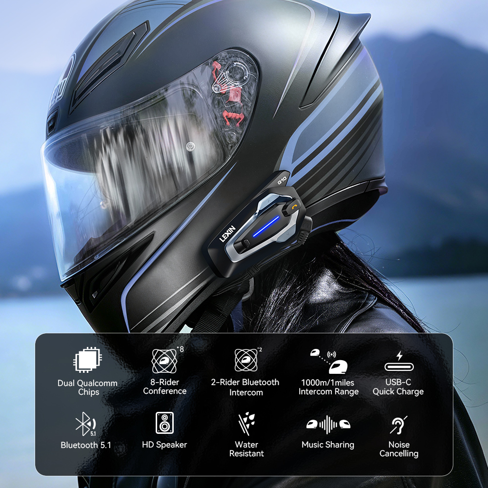 NEW-LEXIN G10 Intercomunicador - Motorcycle Helmet Bluetooth Built In avaliação e preço
