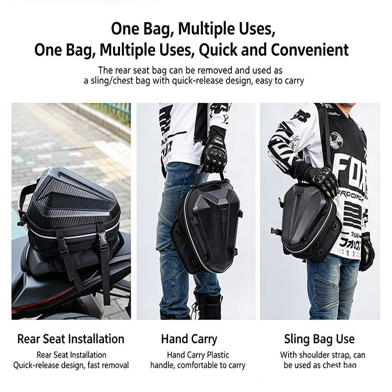 Bolsa Traseira Impermeável par - Motorcycle Helmet Bag Backpack avaliação e preço