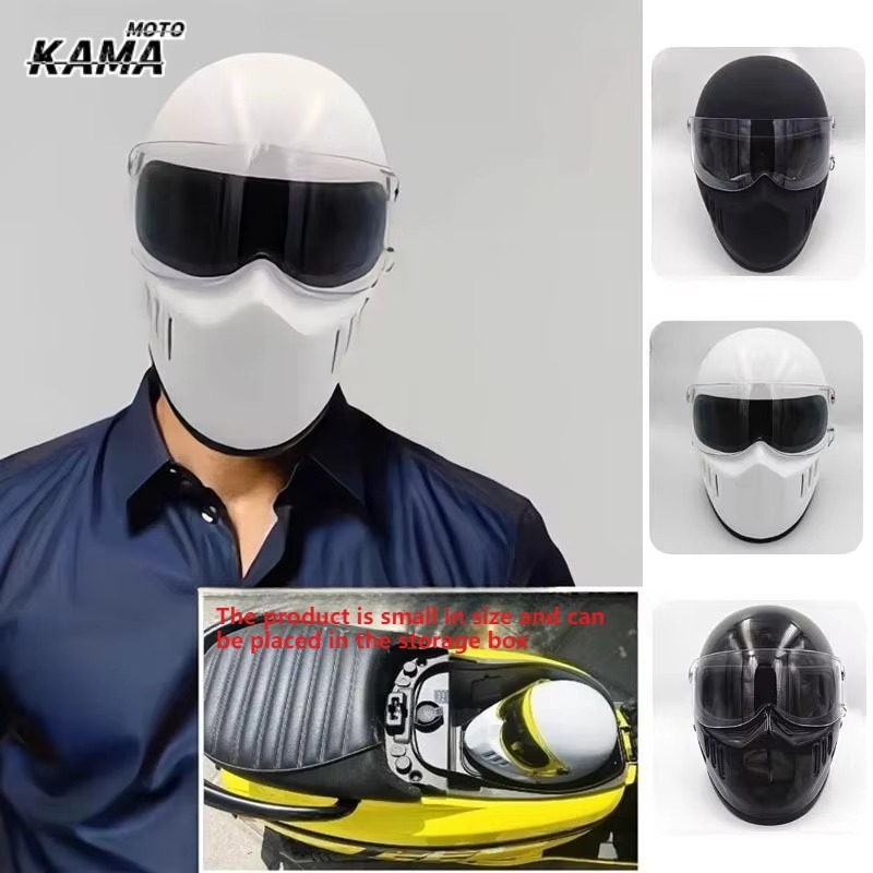 Capacete retrô clássico de fib - Full Face Helmet Carbon Fiber avaliação e preço