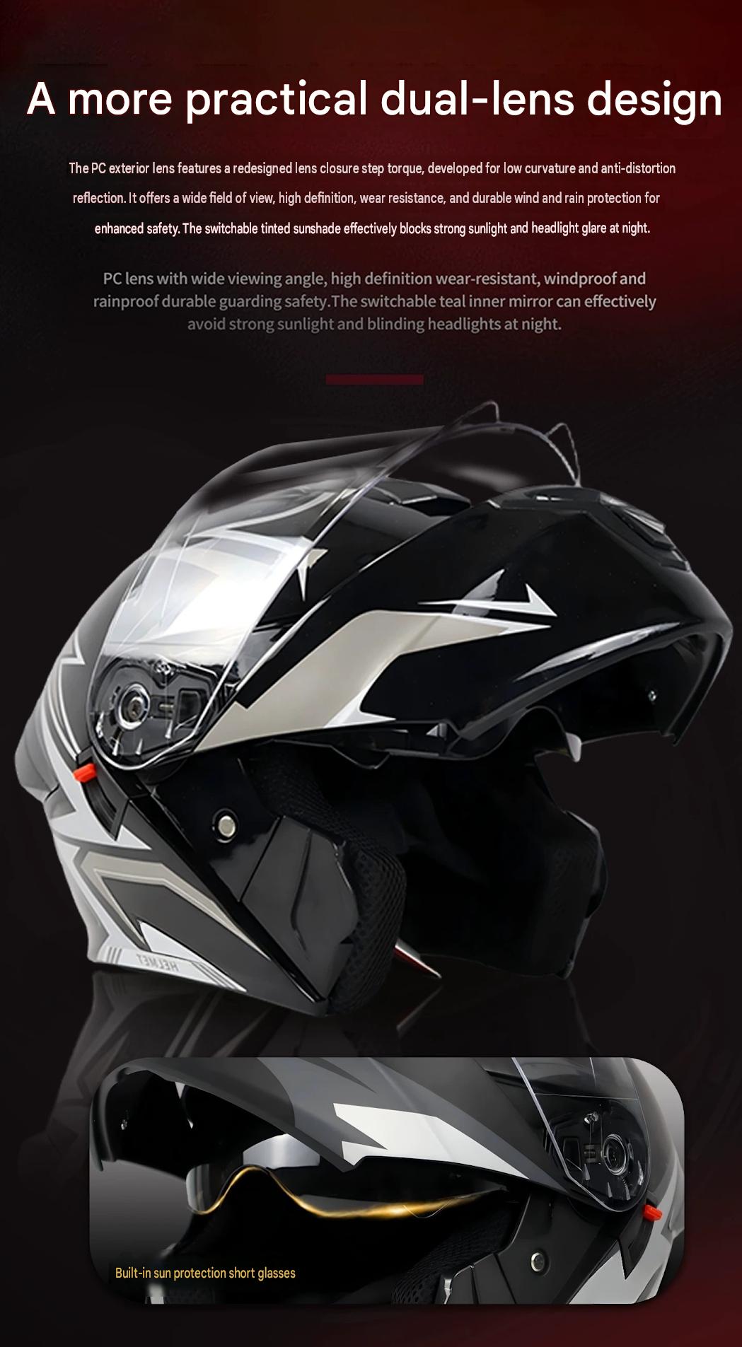 Capacete Modular Reversível pa - Motorcycle Helmet Sun Visor Inner avaliação e preço