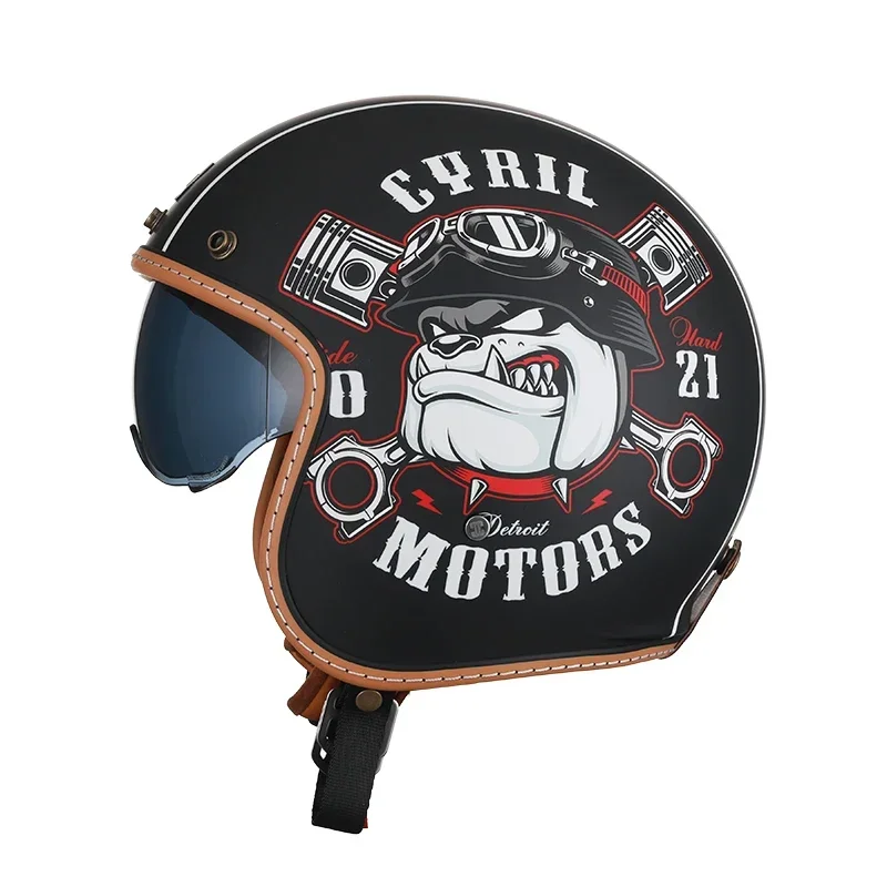 Retro 3/4 rosto aberto metade  - Modular Motorcycle Helmet Dot Approved avaliação e preço