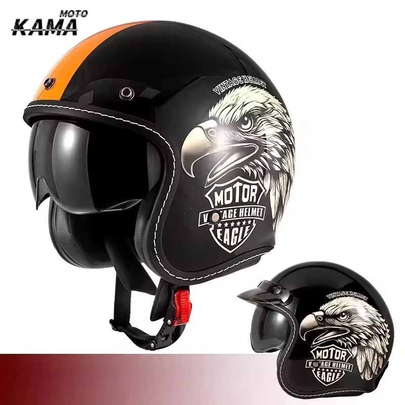 Capacete de Moto Aberto Vintag - Open Face Helmet Retro Vintage avaliação e preço