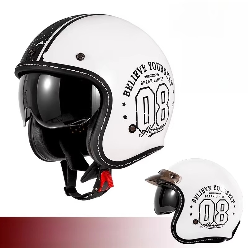 Capacete de Moto Aberto Vintag - Open Face Helmet Retro Vintage avaliação e preço